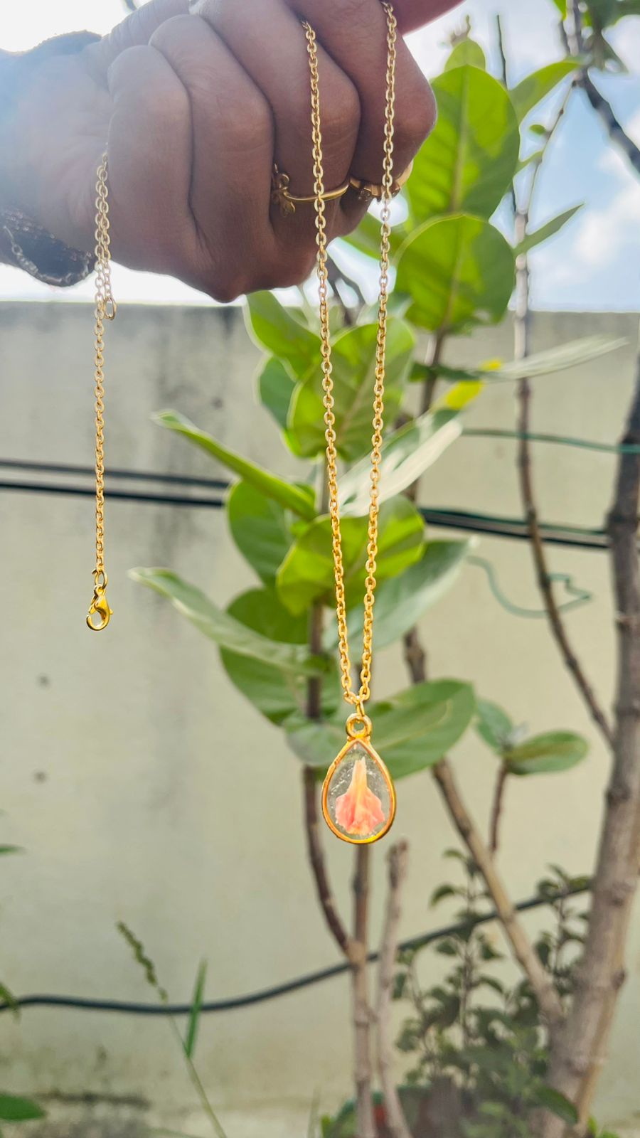 pendants with flower preservation anti tarnish